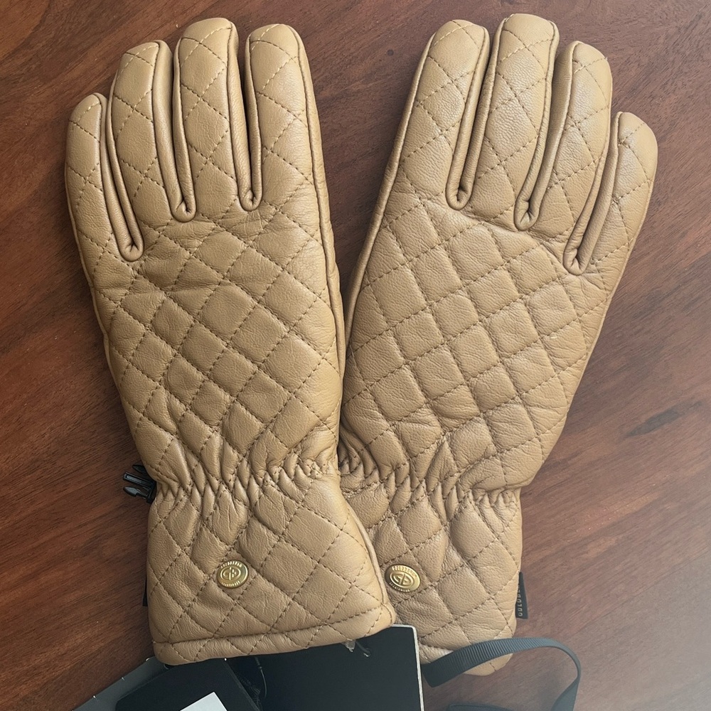 Goldbergh Beige Leather Gloves